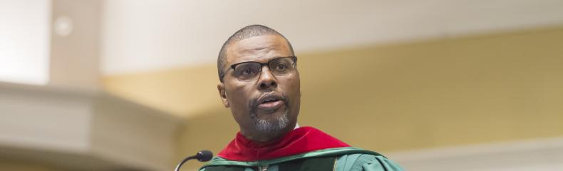 Reverend Michael A. Evans provided the keynote address at the ceremony.
