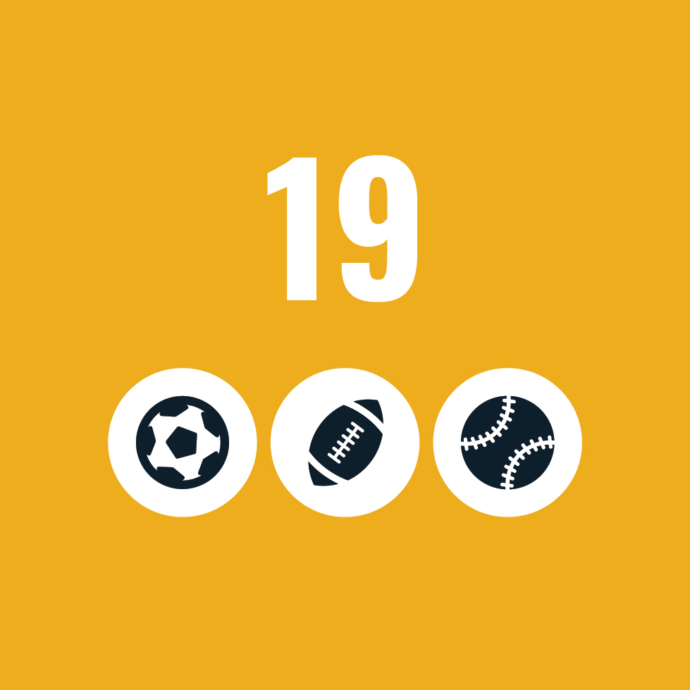 19 NCAA D3 Athletic Sports with icons