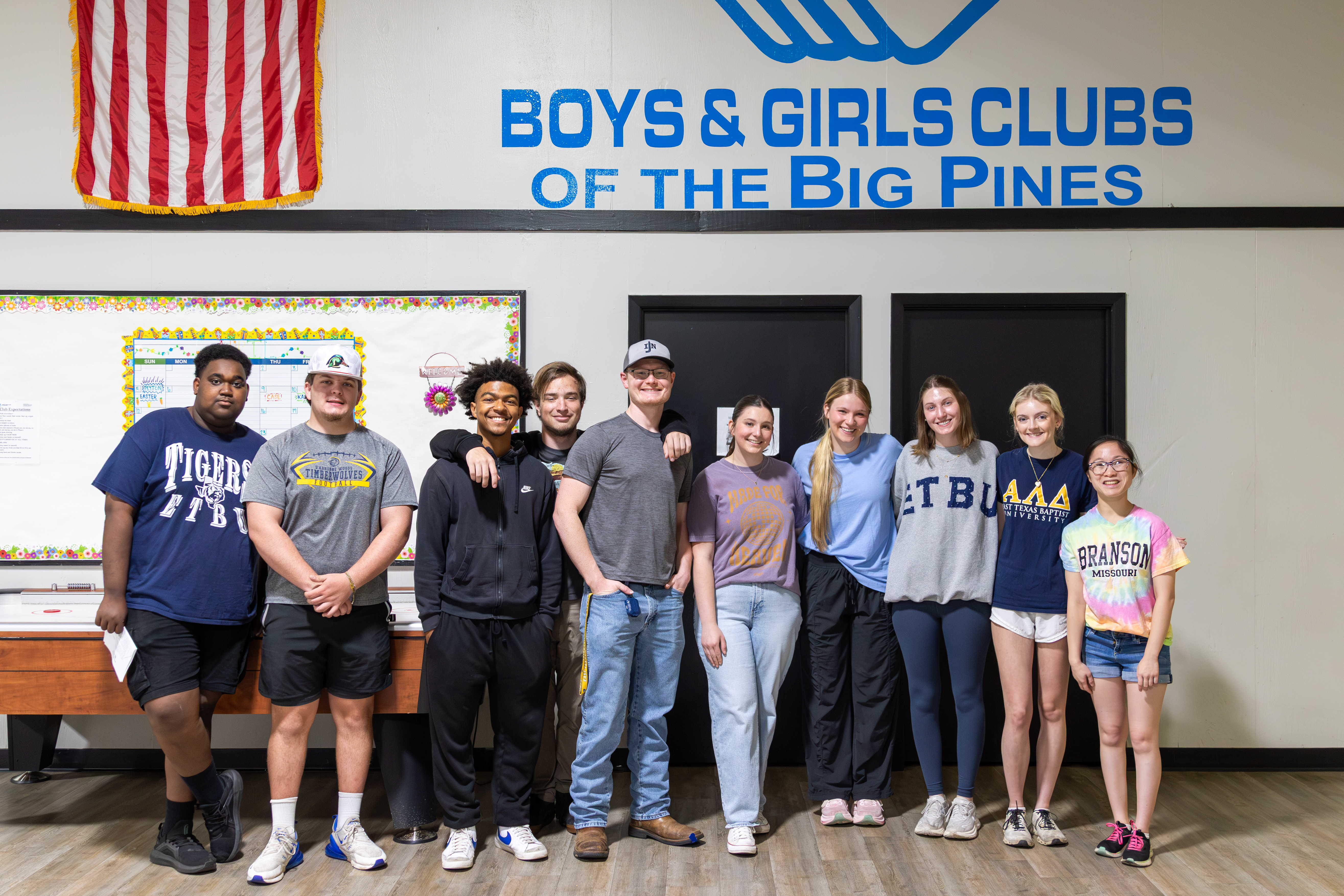 Group of ten students at the Boys and Girls Clubs of the Big Pines.