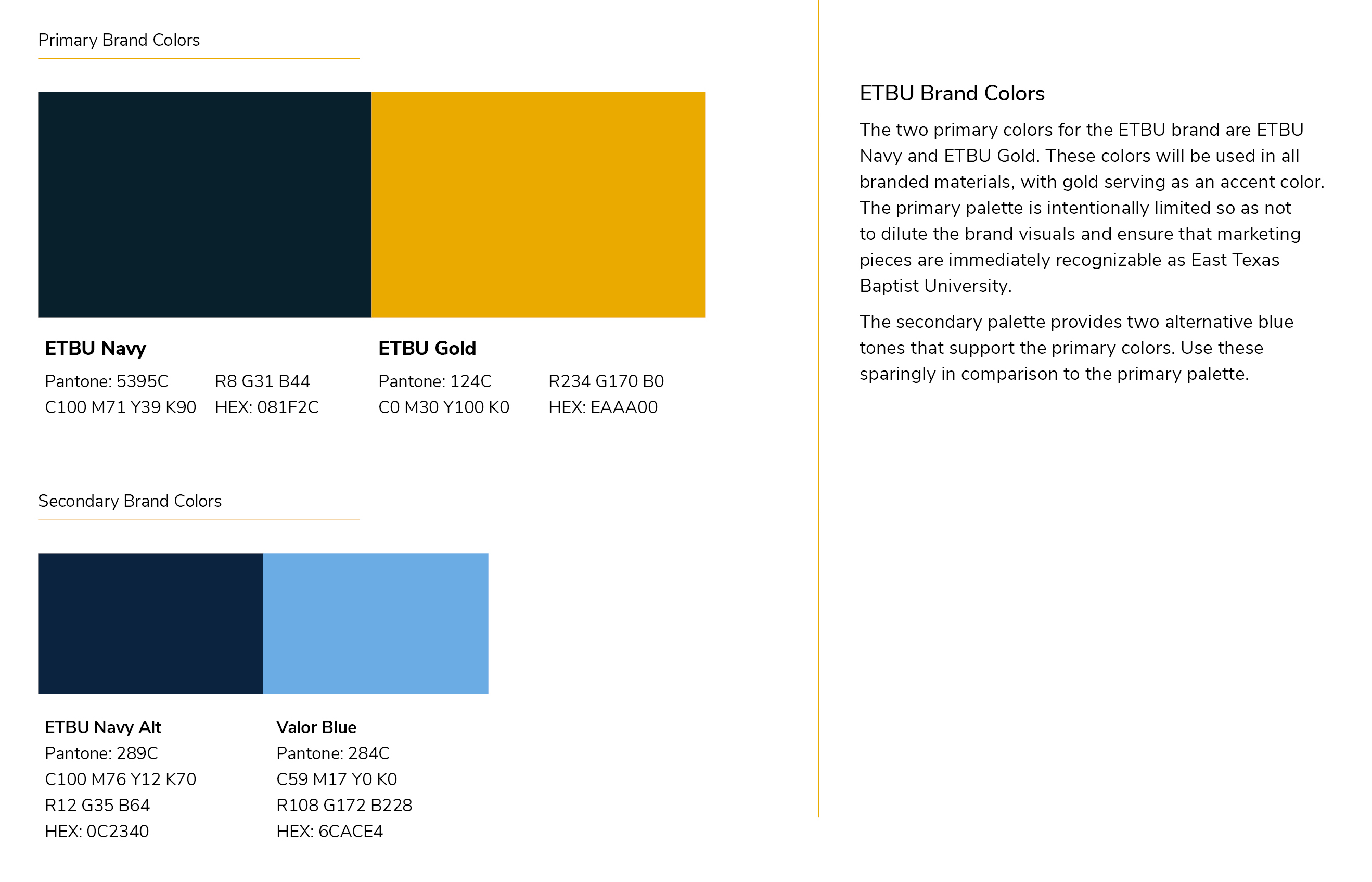 ETBU Brand Colors