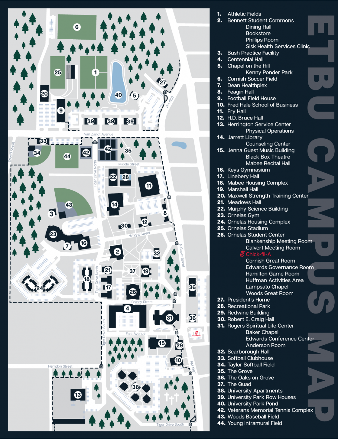 Campus Map East Texas Baptist University Campus Map East Texas Baptist University