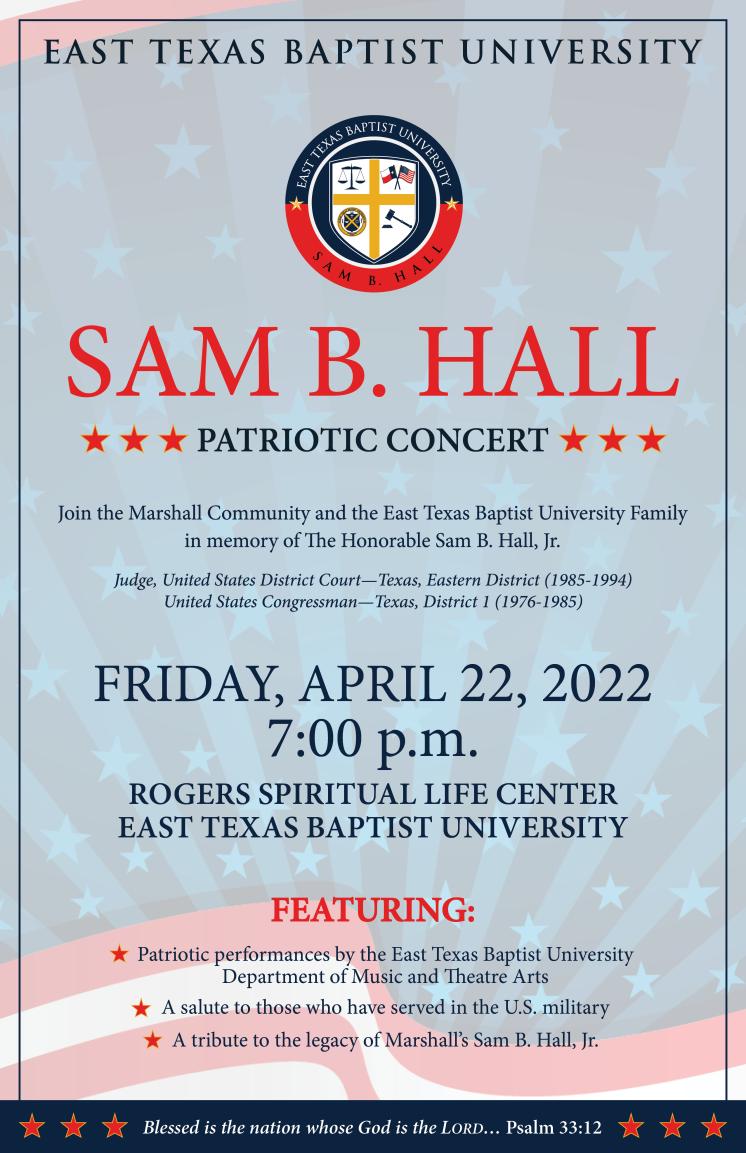 Sam B. Hall 2022 flyer