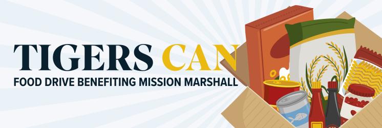 Tigers Can Food Drive promotional graphic