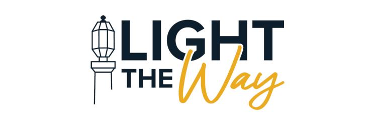 Light the Way navy and gold logo