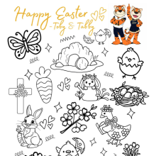 Toby and Tabby's Easter coloring sheet