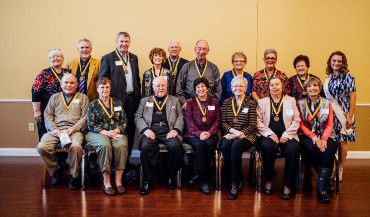 Following the luncheon held in their honor, nineteen members of the Class of 1968 are recognized. Each year, alumni, who have graduated 50 years ago are presented with a golden medallion.