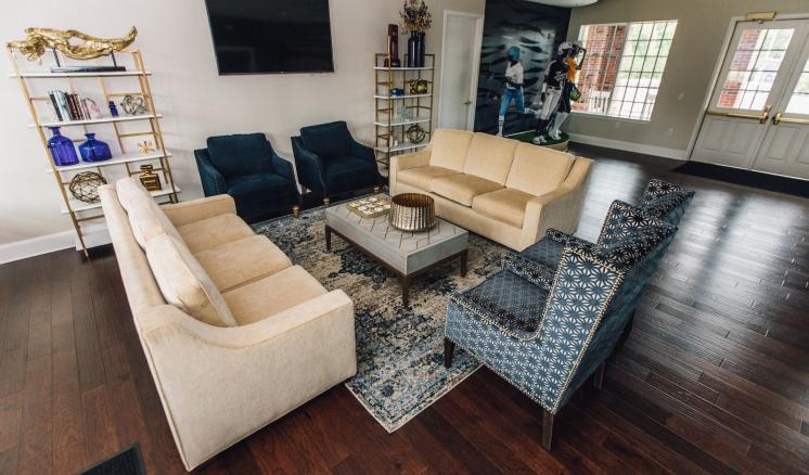 ETBU Tiger Softball Clubhouse inside furniture