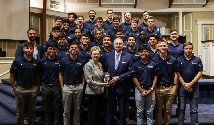 Hal and Joyce Cornish provide generous donation to ETBU Soccer 