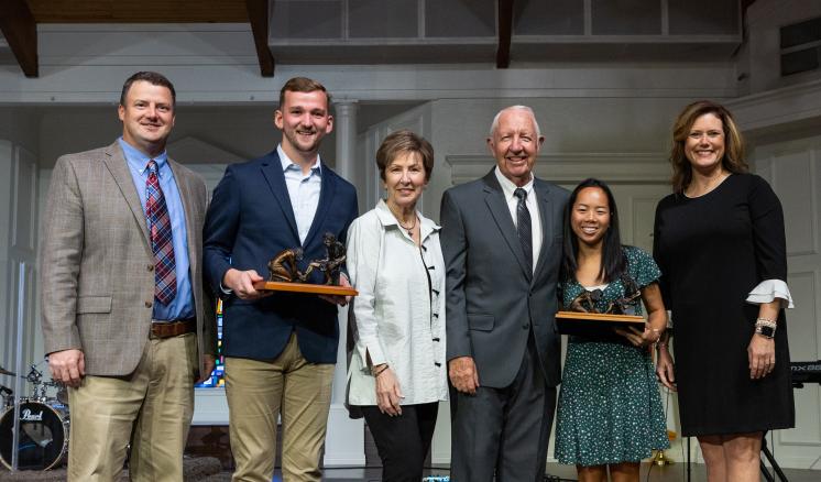 2022 Bob and Gayle Riley Servant Leadership Award Recipients on stage 