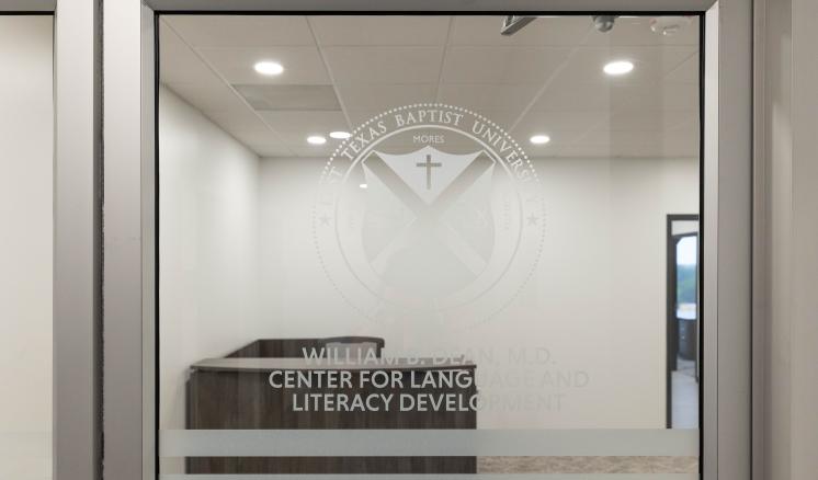 A door with a university seal and SPLP writings