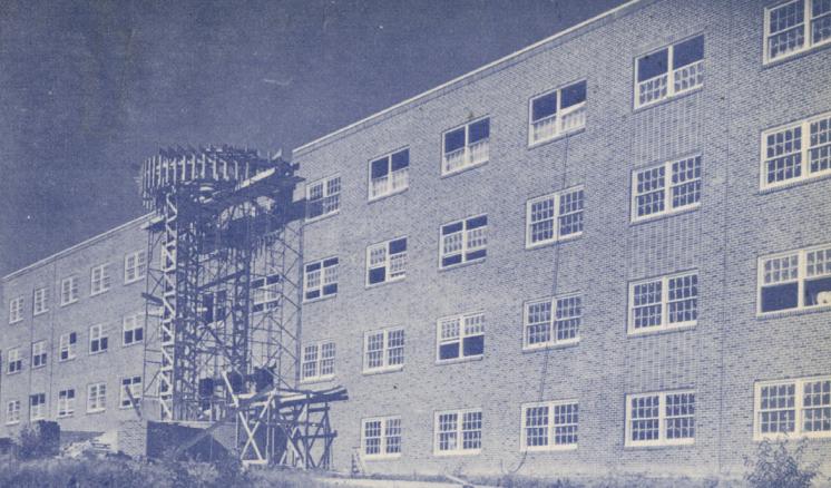 feagin_1952_1.jpg Historical black and white photo of the back of Feagin Hall at East Texas Baptist University.
