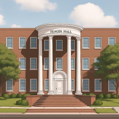 An exterior render of ETBU's Feagin Hall