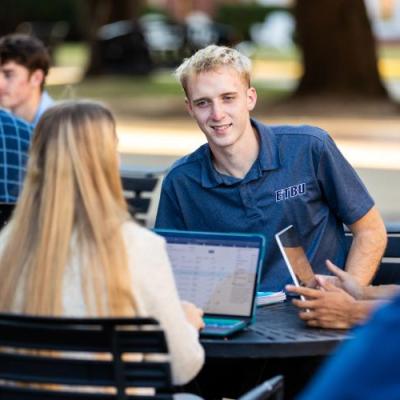 A smiling student
