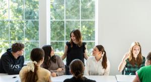 teacher with students