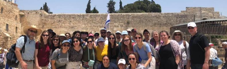 A group of 32 ETBU students, faculty, and staff visit the Western Wall of the Herodian Temple in the Old City of Jerusalem. The ETBU School of Christian Studies traveled to Israel as a part of the Global Study and Serve Program this May. 