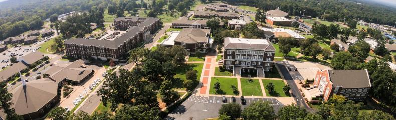 An aerial view of East Texas Baptist University