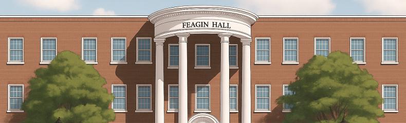 An exterior render of ETBU's Feagin Hall